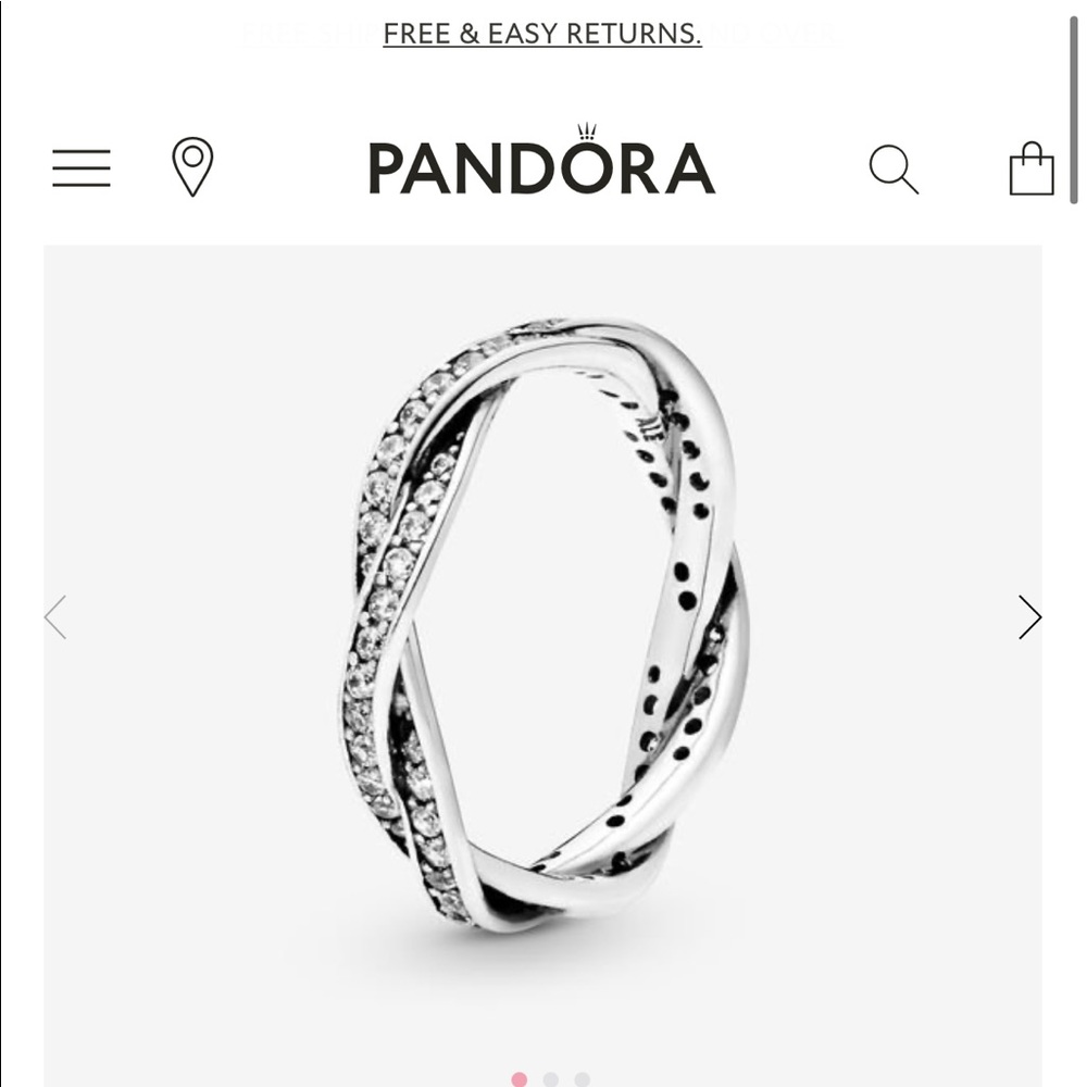 Sparkling Twisted Lines Pandora Ring